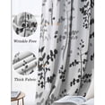 thumbnail image 3 of Black Grey Botanical Blackout Curtains for Bedroom Living Room Darkening Curtains 90 Inch Watercolor Spring Floral Summer Leaf Black Out Window Curtain Privacy Window Treatment Drapes 52"x90"x2, 3 of 9