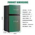 thumbnail image 4 of Kcpolre Mini Fridge with Freezer, 3.0 Cu.ft Small Refrigerator, 7 Adjustable Thermostat, Low Noise, Double Door Compact Refrigerator for Home, Dorm, Bedroom, Office, Wood, 4 of 7