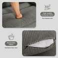 thumbnail image 6 of DREAMSIDEA Oversized Chaise Lounge with Ottoman for Living Room, Left Arm Corduroy Chaise Lounge Indoor Furniture,Light Grey, 6 of 7