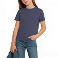 thumbnail image 4 of CYRBOKO Boys Cotton T-shirts, Sports Stretchy Casual Short Sleeve Summer Tops Dark Gray Size 9-10 T, 4 of 7