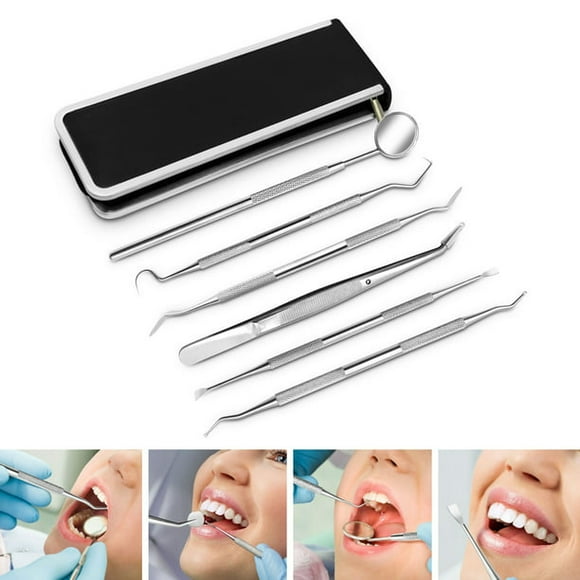 Dental Tools Set Dental Floss Picks Teeth Tartar Scraper Mouth Mirror for Personal Use Teeth Kit 6 PCS