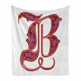 thumbnail image 1 of Letter B Soft Flannel Fleece Throw Blanket, Colorful Mellow Design Capitalized B Second Letter Alphabet Abstract Gothic, Cozy Plush for Indoor and Outdoor Use, 50" x 60", Multicolor, by Ambesonne, 1 of 6