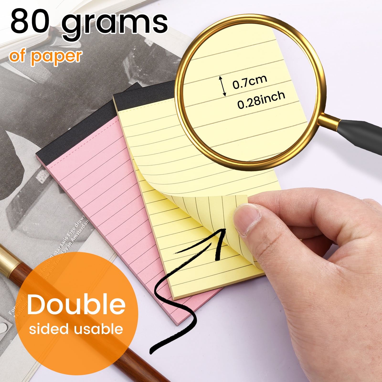 36 Pcs 3x5 Inch Note Pad 45 Sheet Per College Ruled Mini Writing Pad 80GSM Colored Paper 1620 Sheet Multicolor Cute Notepad for Present