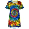 thumbnail image 4 of USSUMA Womens Summer Tops Ethnic Vintage T-Shirts for Women Trendy Colorful Print Womens Blouses and Tops Dressy Short Sleeve Crewneck Tunic Plus Size Shirts for Women, 4 of 4