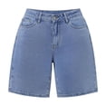 thumbnail image 5 of ClodeEU Women's High Waist Denim Shorts,Casual Stretch Jeans Shorts with Pockets Blue,Women's Plus L, 5 of 6