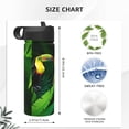 thumbnail image 4 of Yiaed Tropical Summer Vibes Print Water Bottle with Straw Lid, Stainless Steel Double Wall Insulated Water Bottle | Leak-Proof and Spill-Proof Water Bottle, 4 of 8