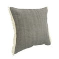 thumbnail image 4 of Laddha Home Designs 20" Charcoal Gray Solid Fringed Square Throw Pillow, 4 of 9