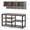 Gray and Black, variant on Fnova 5-in-1 Entryway Organizer, 3-Tier Shoe Rack with 3 Cubbies & 7 Hooks, Coat Rack for Hallway Mudroom
