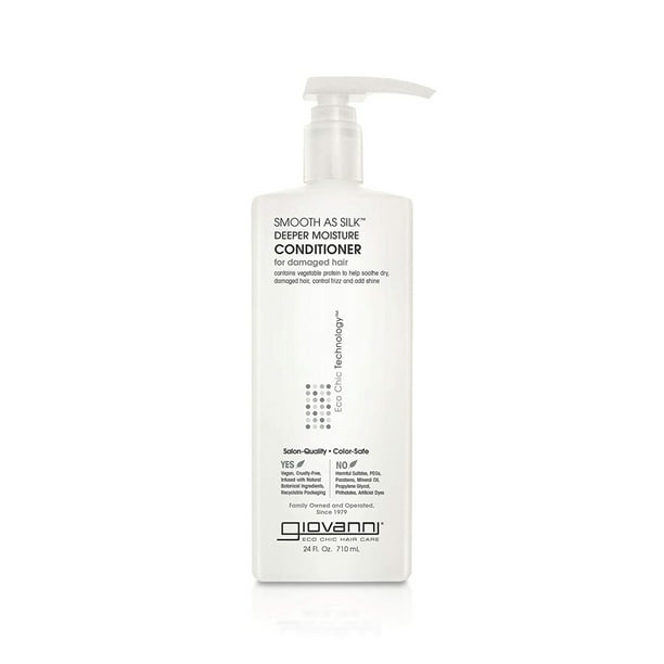 GIOVANNI Smooth As Silk Deeper Moisture Conditioner, oz. Calms Frizz, Detangles, Wash & Go, Co Wash, No Parabens, Color Safe, Sulfate Free, Liter Size (Pack of 1). GIOVANNI Smooth As Silk Deeper Moisture Conditioner, oz. Calms Frizz, Detangles, Wash & Go, Co Wash, No Parabens, Color Safe, Sulfate Free, Liter Size (Pack of 1).
