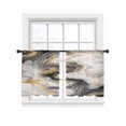thumbnail image 7 of Grey Ombre Marble Sheer Curtains 45 Inch Length 2 Panels Set, Abstract Modern Art Luxury Voile Window Treatment Rod Pocket Small Kitchen Curtains Drapes for Bedroom 52"x45"x2, 7 of 7