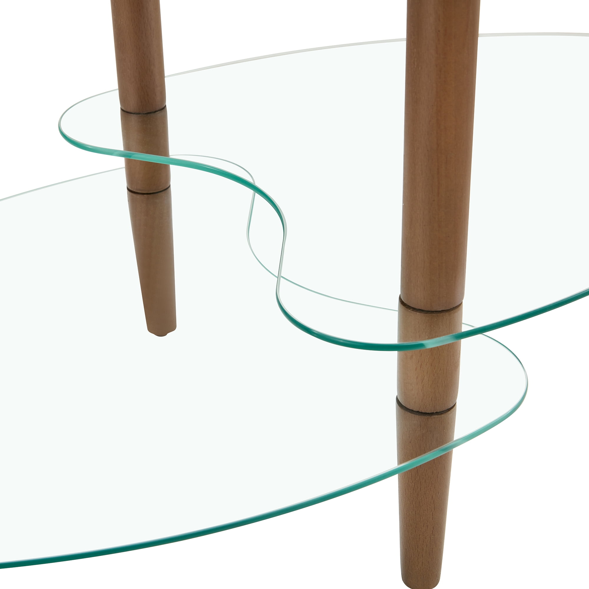 Resenkos Modern Oval Glass Living Room Coffee Table with Storage, Clear Resenkos Modern Oval Glass Living Room Coffee Table with Storage, Clear