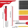 thumbnail image 4 of Crayon de Charpentier Solide avec Taille-Crayon Ensemble Comprend des Crayons Mécaniques Crayon de Menuiserie Recharge de Marqueur de Construction Long Nez V, 4 of 6