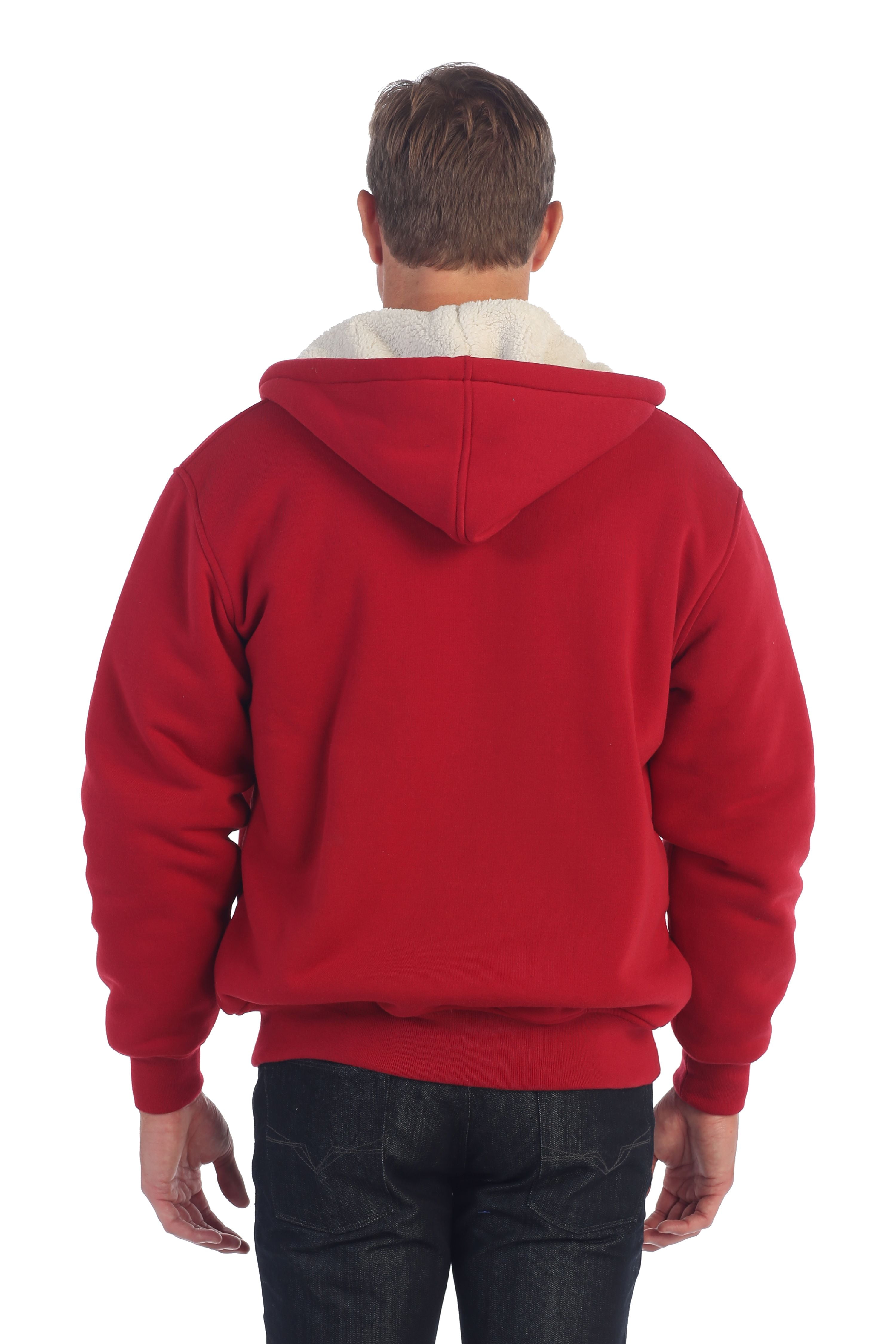 red fleece lined hoodie