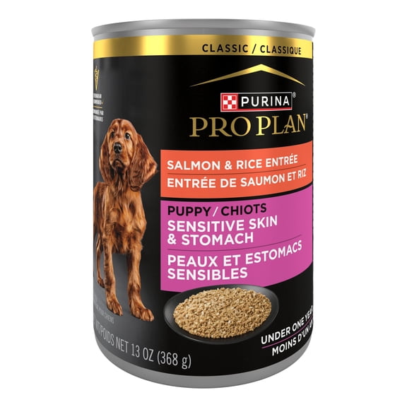 Purina Pro Plan Puppy Classic Wet Dog Food Sensitive Stomach and Skin with Salmon and Rice Entree