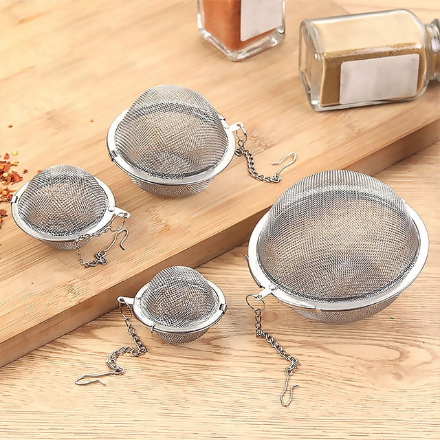 Cateissary Bola de té de malla de acero inoxidable con filtro de infusión de té de cadena, difusor de intervalo para drenaje, enjuague, café, Type9 NO9