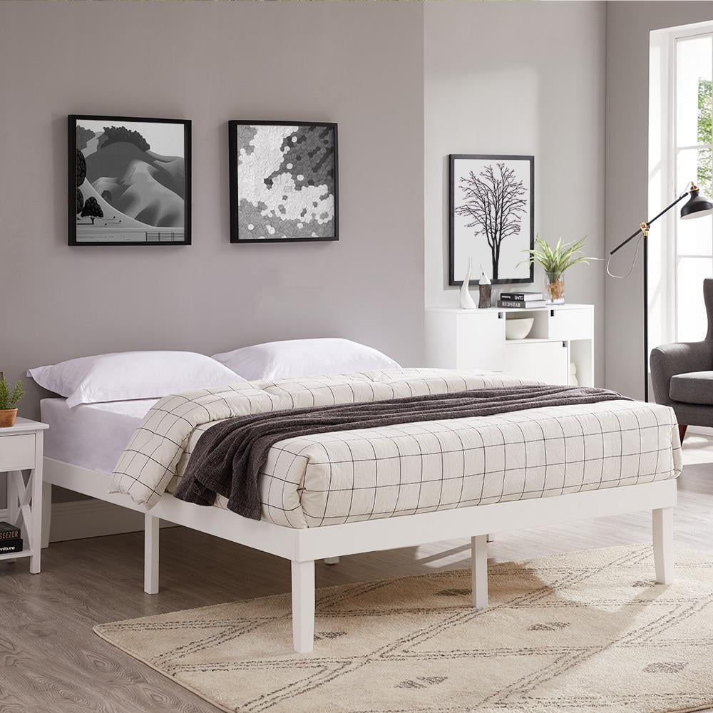 Isabella Wood Platform Bed by Naomi HomeColorWhite,SizeFull