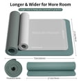 thumbnail image 5 of WOHAO 27.5" Extra Wide Yoga Mat – 1/3 Inch Thick with Strap, Non-Slip for Home & Travel,Gym & Outdoor (Dark green+Dark grey), 5 of 6