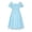 Blue, variant on Girls Chiffon Dress Flutter Ruffle Short Sleeve Kids Square Neck Frocks Navy Blue 6-13Y