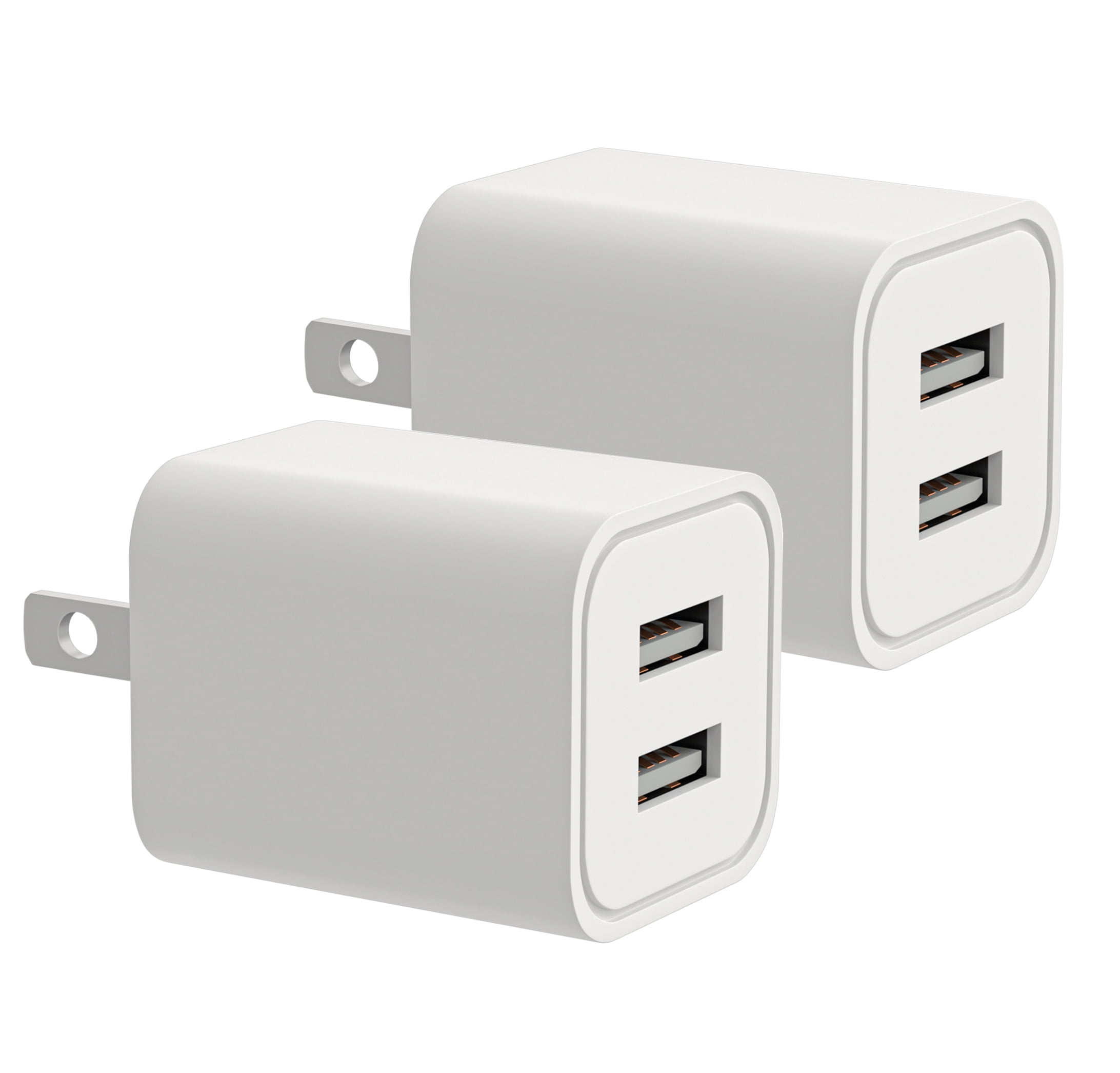 USB Plug in Wall Charger, Charging 2.4A Universal Dual Adapter 2Port