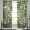 thumbnail image 2 of Traditional Green Sheer Curtains 96 Inches Long 2 Panels Set, Window Sheer Curtains for Living Room/Bedroom, Boho Ethnic Oriental Rustic Floral Light Filtering Rod Pocket Curtain 52'' x 96'' x 2, 2 of 7