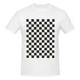 thumbnail image 4 of Bingfone Black And White Checkerboard Men'S Loose Fit Short-Sleeve Pocket T-Shirt, 4 of 7