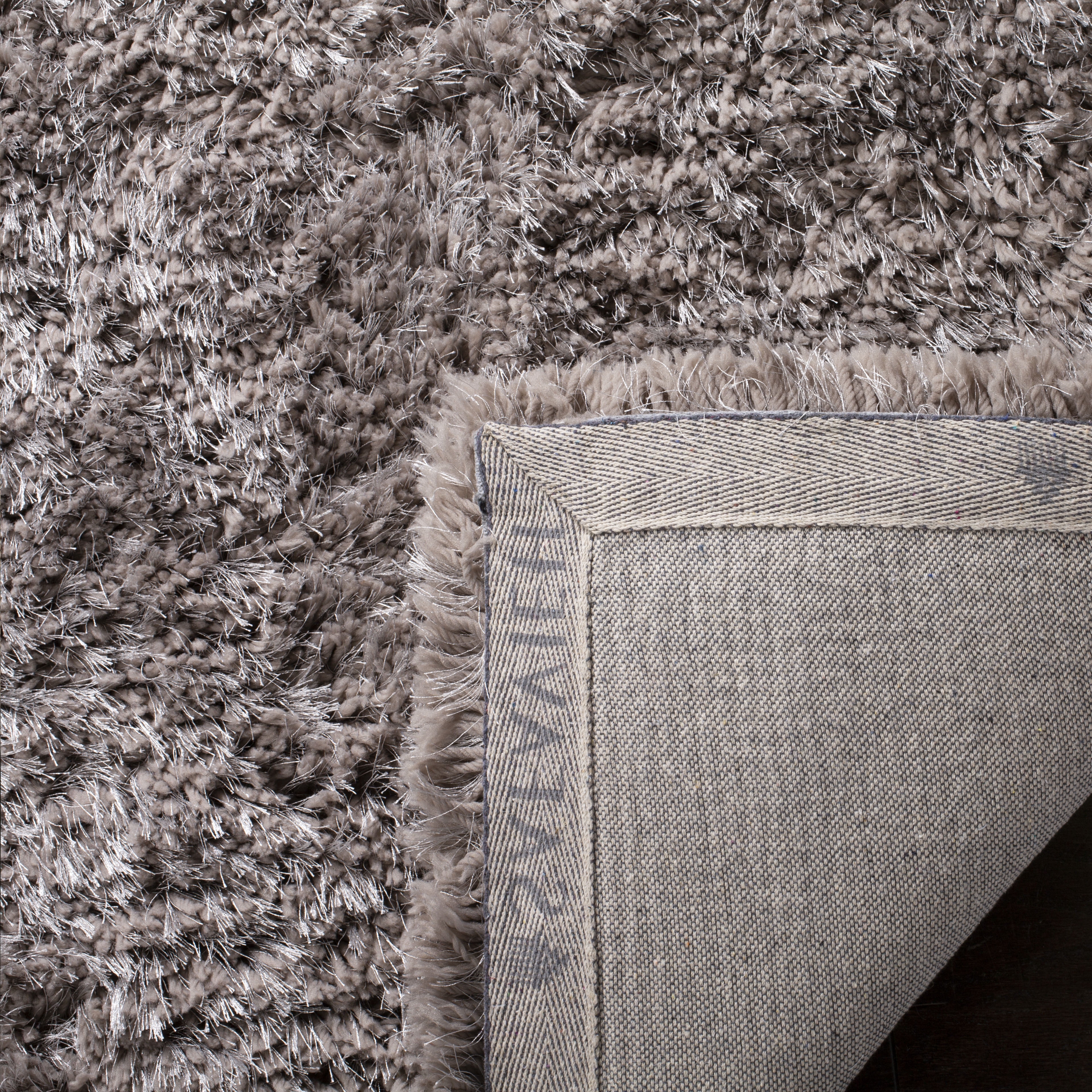 SAFAVIEH Toronto Kameron Solid Polyester Shag Area Rug, Grey, 4' x 6'