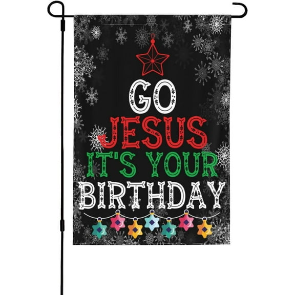 Christmas Flag Happy Birthday Jesus Flag Happy Birthday Jesus Garden Flag Small Garden Flags 12x18 Double Sided Garden Banner For Outside