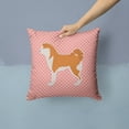 thumbnail image 2 of Akita Checkerboard Pink Fabric Decorative Pillow, 2 of 4