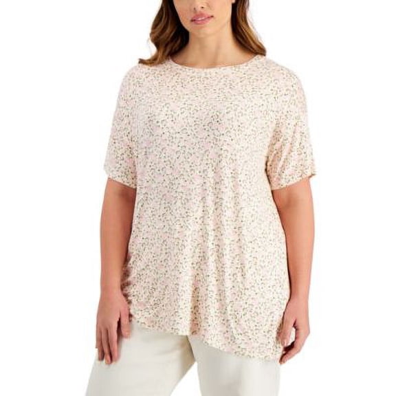 Style & Co Plus Size Printed Top Ditsy 2X