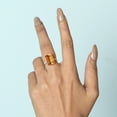 thumbnail image 2 of KIRAN FINE JEWEL Octagon Yellow Citrine CZ Diamond Cocktail Band Ring Yellow Gold Plated 925 Silver Women Gemstone Statement Jewelry Gift For Her, 2 of 5