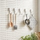 thumbnail image 5 of Ganchos De Plástico 5-Pack No-Drill Pegboard Hooks and Multi-Functional Movable Storage Hooks in White for Organizing Headphones Stationery and Tools 2.28" JASKFLY, 5 of 7