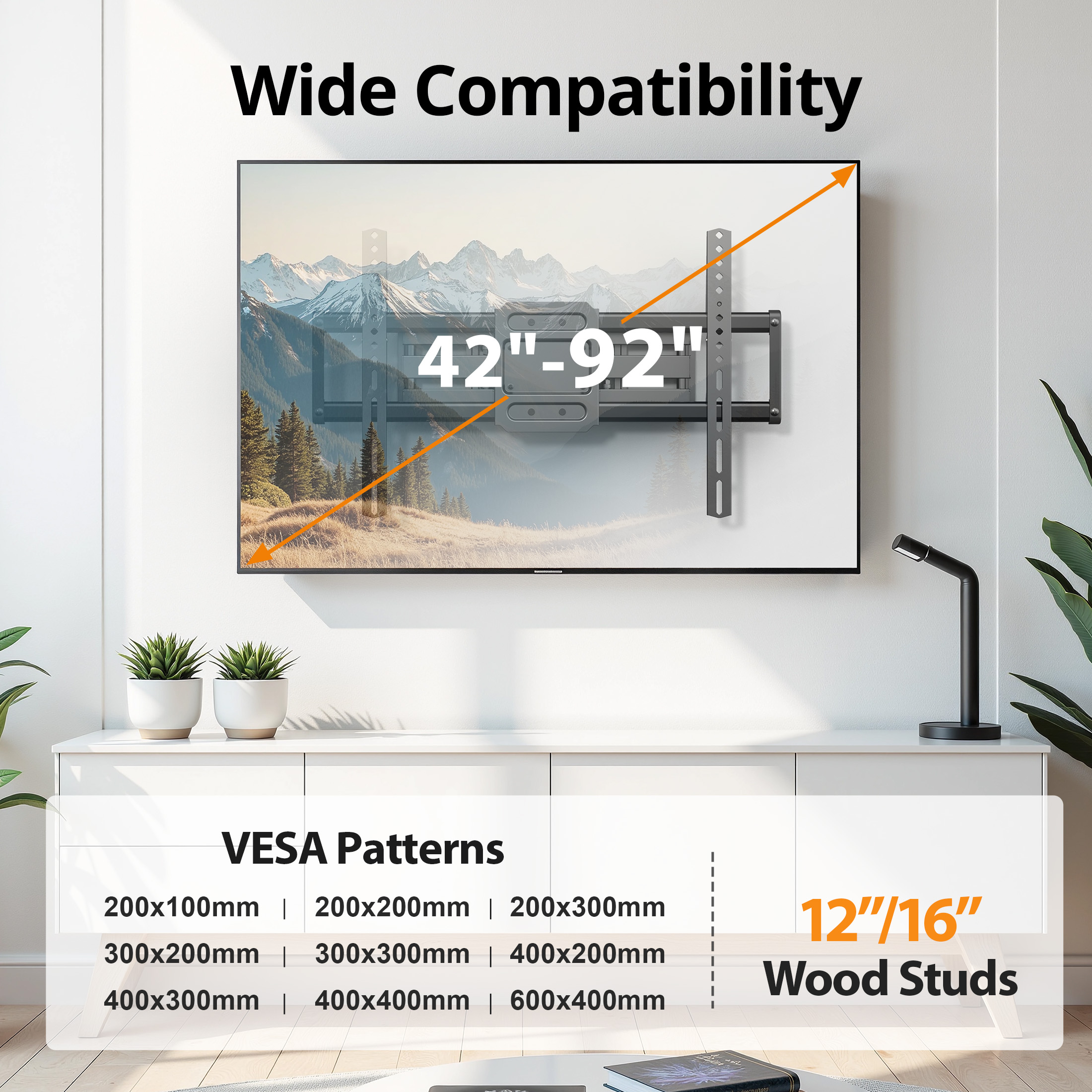 MountLiving Full Motion TV Mount, 42-92 Inch, 120 lbs photo 7