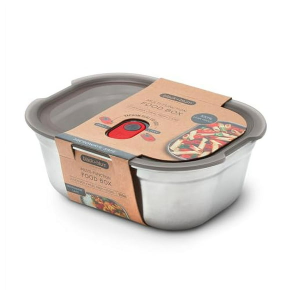 BLACK + BLUM Microwavable Stainless Steel Lunch Box | Multi-Function, Vacuum Sealed Container for Healthy Food | Portable and Stackable Food Storage for Office and Outdoor | 30 oz / 900ml