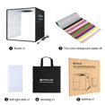 thumbnail image 3 of Folding Photo Studio Ring Lamp Portable Shooting Tents 25cm Light Box With 6 Backdrops 12 Color Small Items Product Photography, 3 of 4