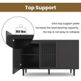thumbnail image 6 of Modern Storage Cabinet, 94.4" Buffet Cabinet with 6 DIY Doors and Adjustable Shelf, Sideboard Coffee Bar with Solid Wood Feet for Kitchen,Dining Room,Living Room,Black, 6 of 16