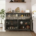 thumbnail image 5 of 51" Farmhouse Buffet Sideboard with Storage, Kitchen Pantry Cabinet with Storage Drawers, Wood Cupboard Hutch, Coffee Bar Station Table for Kitchen, Living Room, Dining Room, Grey, 5 of 17