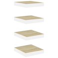 thumbnail image 1 of Estantes Flotantes para Pared Casafoyer 4 piezas Roble/Blanco 23x23.5x4 cm MDF, 1 of 4
