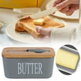 thumbnail image 2 of ZMKIAG Butter Dish, Ceramic Butter Keeper with Airtight Lid - 600ml Silicone-Sealed Dish for Softening or Storing Salted/Unsalted Butter (Countertop or Fridge Use), 2 of 6