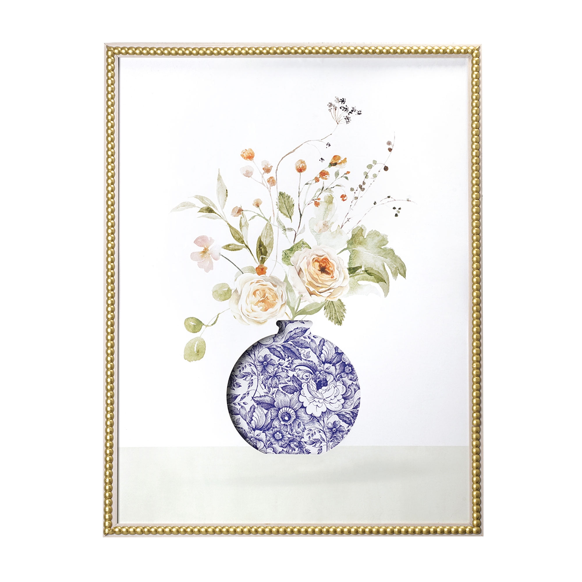 Crystal Art Gallery Floral Beaded Framed Size 20" x 26" Wall Art Décor Set of 1 by Heather Myers
