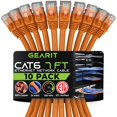 thumbnail image 1 of GearIT Cable Ethernet Cat 6 de 7 pies (paquete de 10) - Cable de conexión Cat6 Cable de conexión Cat 6 Cable Cat6 Cable Cat 6 Cable Ethernet Cat6 Cable de red Cable de Internet - Naranja 7 pies, 1 of 5