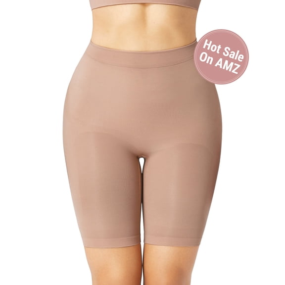 FeelinGirl Mid-Waist Seamless Butt Lifter Shapewear Shorts Slimmer