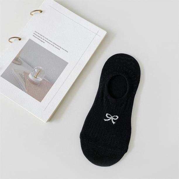 Zhuge 10 pares de calcetines invisibles para mujer, antideslizantes, de corte bajo, con forro invisible para uso informal y formal, suaves y elásticos, color negro