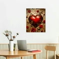 thumbnail image 3 of Creowell  Romantic Valentines day Art Painting Canvas Print, Vintage Hearts Picture, Home Wall Decor Gifts 16x20 in/12x16 in, 3 of 5