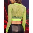 thumbnail image 5 of Haut Résille pour Femmes Crop Top Résille Manches Longues Chemise Résille Haut Manches Longues Résille, 5 of 5