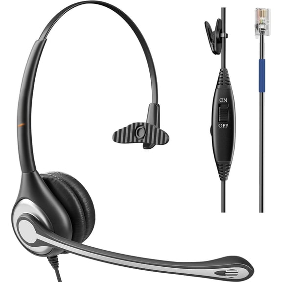 Cisco Phone Headset with Microphone Noise Cancelling & Mute , RJ9 Telephone Headsets Compatible with Cisco Office Landline Phones 6851 6945 7841 7861 7942 7945 7961 7962 7965 8811 8841