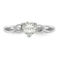 thumbnail image 4 of 10K White Gold Ring Band with Stones (04) April Topaz (White) Heart, Size 6, 4 of 5