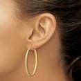 thumbnail image 3 of Finest Gold 14K Polished & Satin Hoop Earrings, 3 of 4