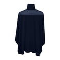 thumbnail image 6 of ClodeEU Women's Sheer Mesh Mock Neck Dolman Sleeve Top, Casual Solid Color Blouse Navy,Women's Plus S, 6 of 8