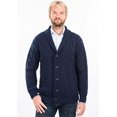 thumbnail image 5 of SAOL Aran Shawl Collar Fisherman Cardigan Sweater 100% Merino Wool Men's Irish Cable Knitted Buttons Jacket Made in Ireland, 5 of 8