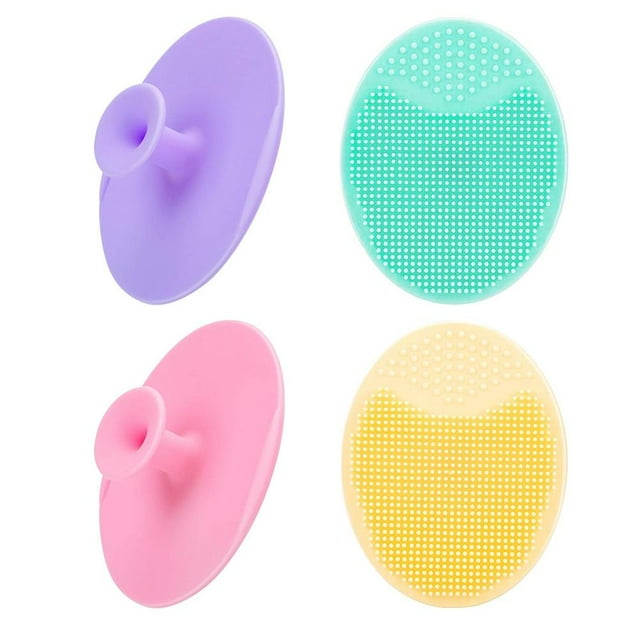 Cepillo de limpieza facial de silicona de 4 piezas, exfoliante, masajeador, almohadilla para puntos negros y acné, cuidado de la piel facial para una limpieza profunda.